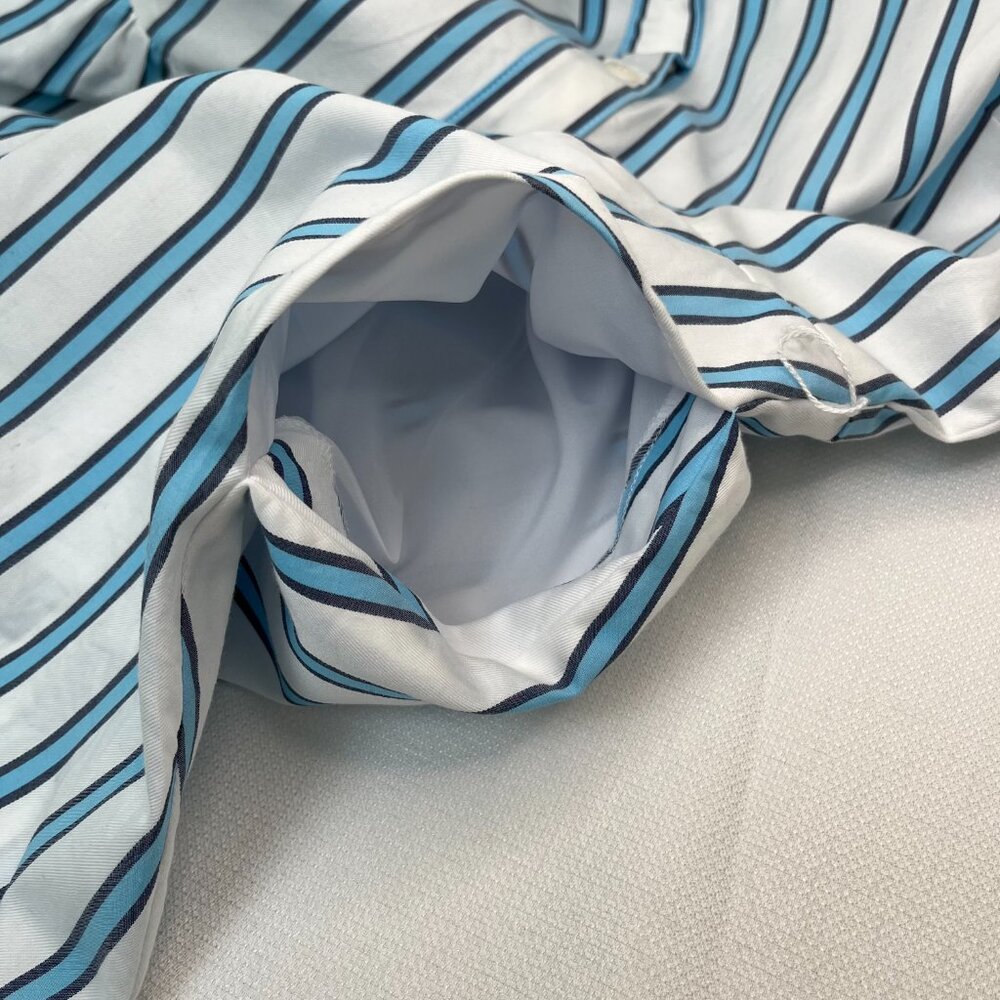 Draper James Blue and White Striped Midi Shirt Dress - Picture 13 of 16